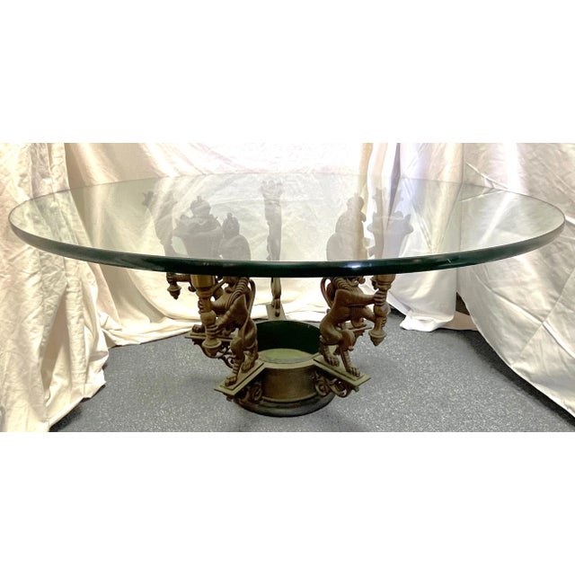 Early 20th Century Antique Architectural Salvage Bronze Regency Royal Lion Epergne Coffee Table For Sale - Image 5 of 13