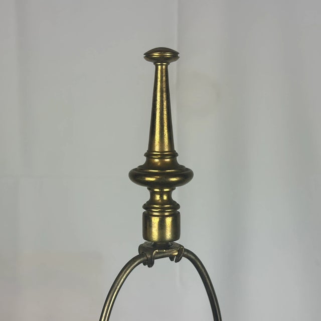 Vintage Frederick Cooper Blue Crackle Glaze Ceramic Table Lamp For Sale - Image 9 of 10