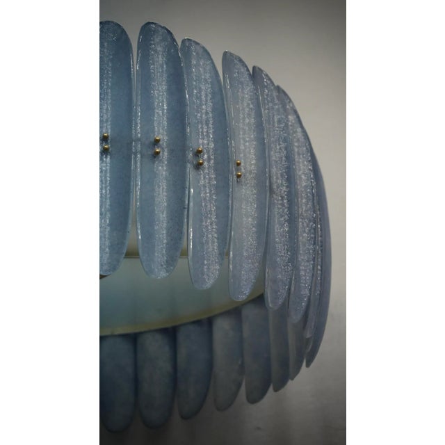 Mid-Century Murano Art Glass and Brass Chandelier and Pendant For Sale - Image 10 of 13