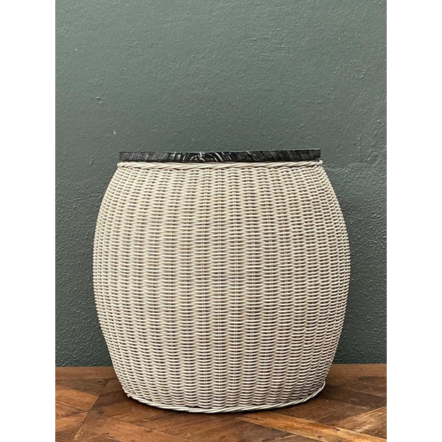 Vintage Rattan and Wood Side Table For Sale - Image 15 of 16