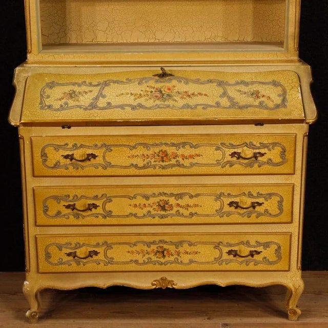 Venetian Lacquered, Painted and Gilded Trumeau, 1960s For Sale - Image 11 of 13
