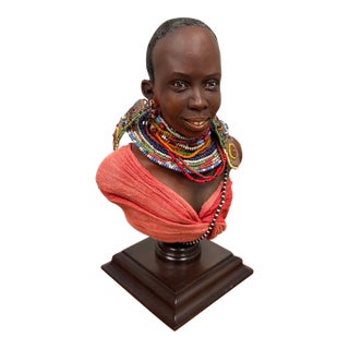 Circa 2000 Jodi & Richard Creager Warrior Bust, Signed + Dated For Sale