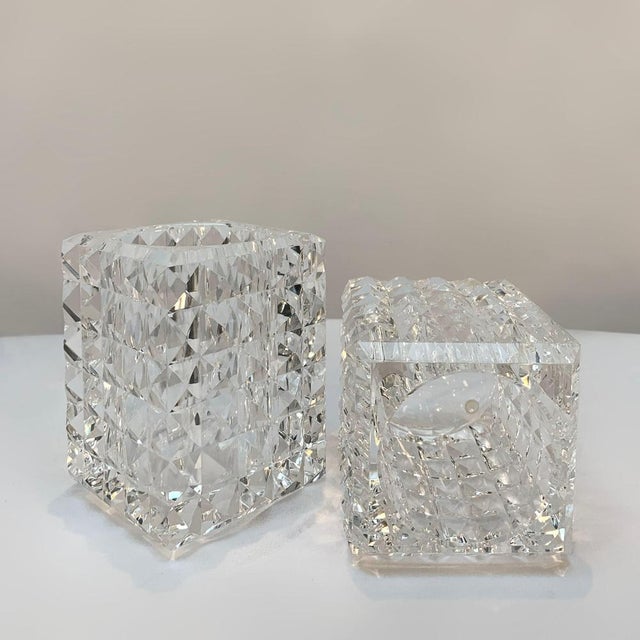 Faceted Optical Glass Candle Votives from Veritas, Texas, 2016, Set of 2 For Sale - Image 3 of 10