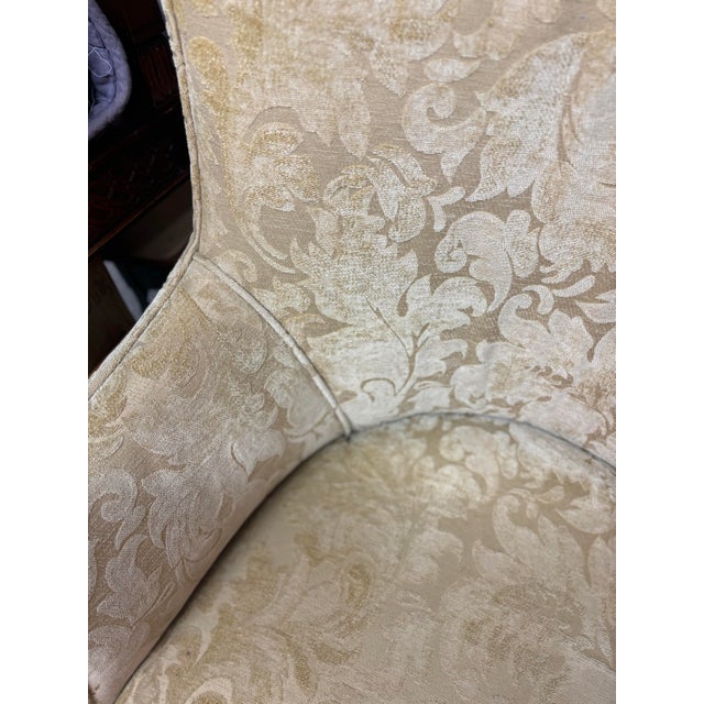 1930s Pair of Beautifully Carved Mahogany Vintage Arm Chairs For Sale - Image 9 of 12