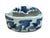 1990s Tiny Small Blue White Oriental Bats Graphic Porcelain Container For Sale - Image 5 of 10