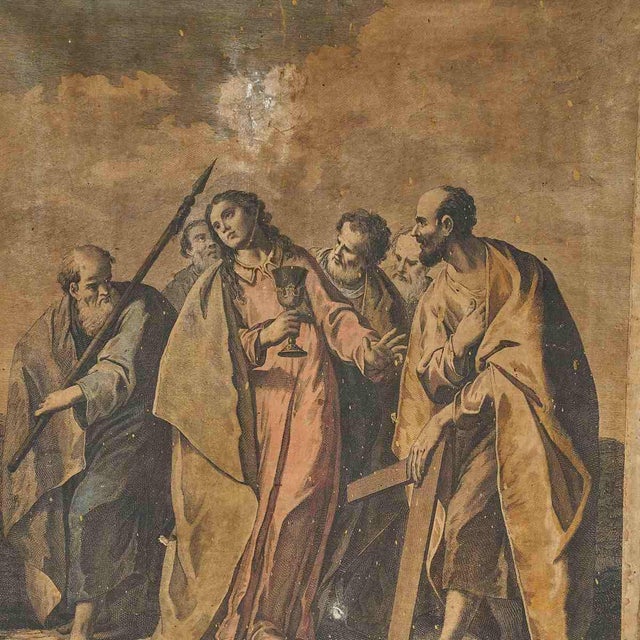 Modern Unknown, Holy Apostles Scene, 2000s, Wood, Framed For Sale - Image 3 of 5
