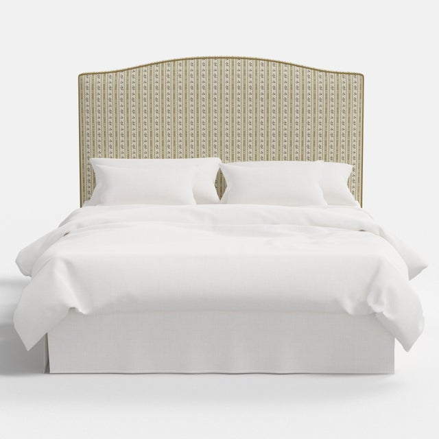 Spritely Home Stoffer Home x Cloth & Company Elsie Headboard in Botanical Stripe Dijon with Dijon Welt, Twin For Sale - Image 4 of 9