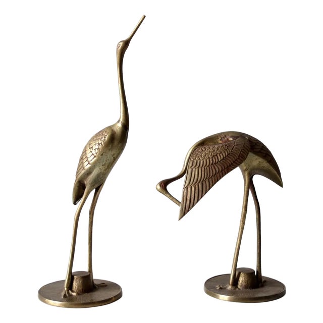 Mid Century Brass Bird Figures For Sale