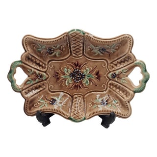 Vintage Ceramic Majolica Platter from Haiden, 1960s For Sale