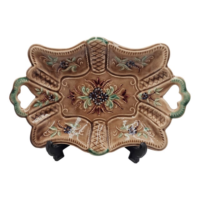 Vintage Ceramic Majolica Platter from Haiden, 1960s For Sale