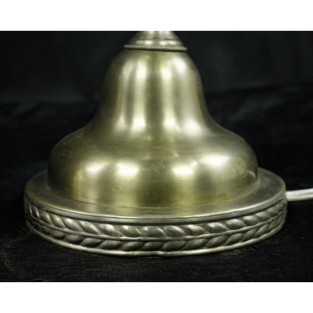 Restored Pair of Late 20th Century Clear Glass Enclosed Porcelain Flowers Table Lamps For Sale - Image 10 of 12