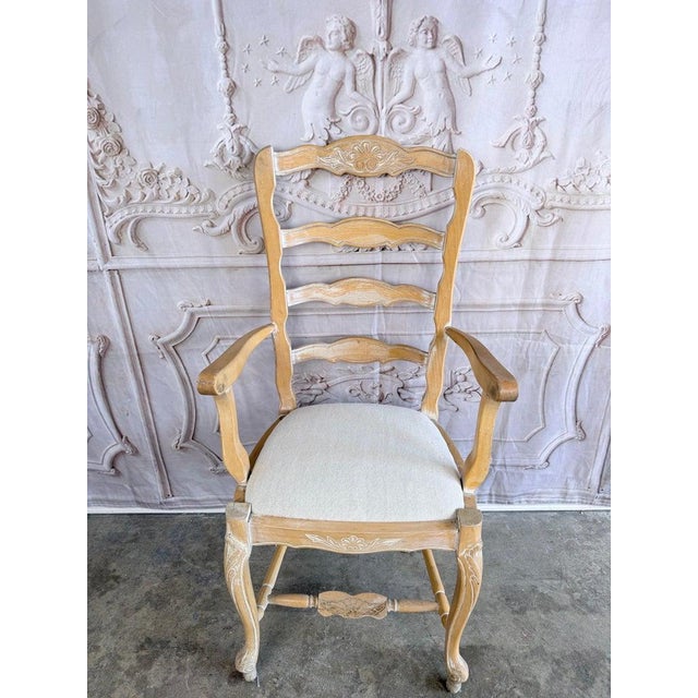 Set of 10 19th Century French Provincial Bleached Oak Ladderback Dining Chairs For Sale - Image 13 of 18