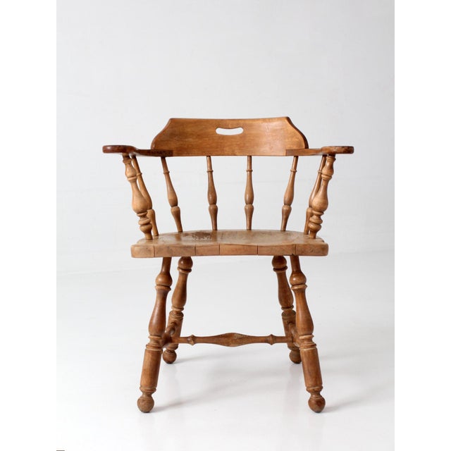 Mid-Century Modern Vintage Ethan Allen Windsor Armchair For Sale - Image 3 of 16