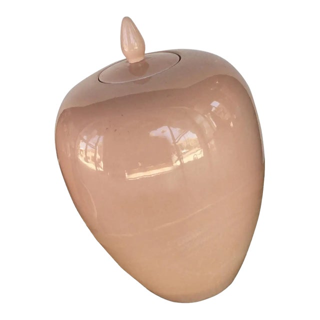 Italian Ceramic Ginger Jar in Blush Pink For Sale