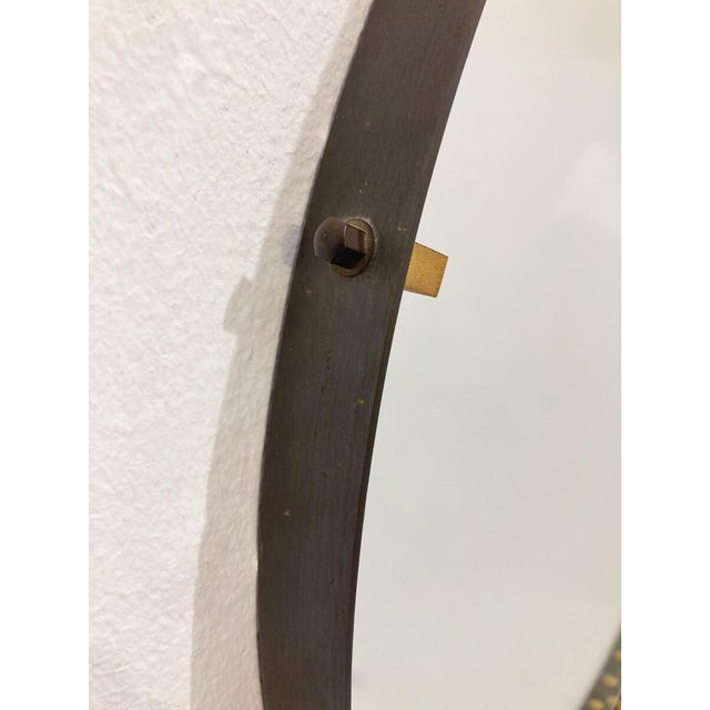 Mid-Century Modern Brass and Steel Drop-Shaped Mirror, 1970s For Sale - Image 3 of 8
