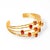 Contemporary Cleopatra Gold & Carnelian Stone Cuff Chunky Bracelet For Sale - Image 3 of 9