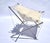"Galaxie" chair in natural canvas, steel, and aluminum, designed in 1969 by architect and designer Jacques Henri Varichon,...