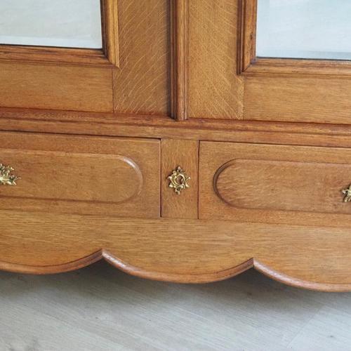 Brown Antique Art Nouveau Mirrored Wardrobe with Drawers, France, 1900s For Sale - Image 8 of 18