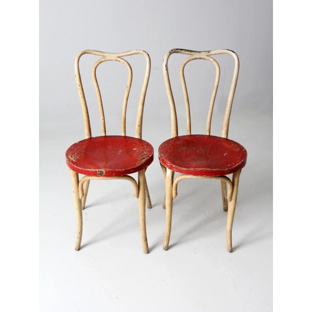 Antique Painted Bentwood Cafe Chairs Pair For Sale - Image 6 of 12