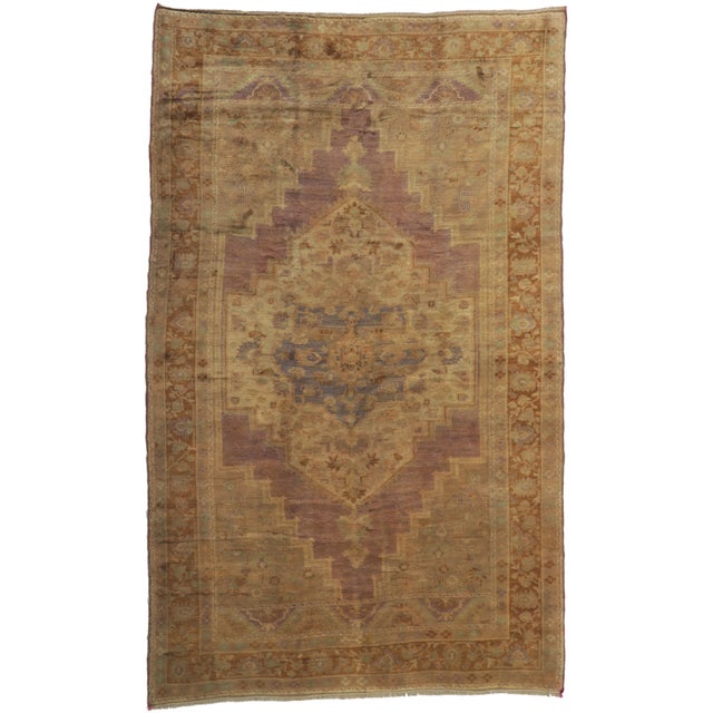 Camel Vintage Turkish Oushak Rug, 06’09 X 10’10 For Sale - Image 8 of 8