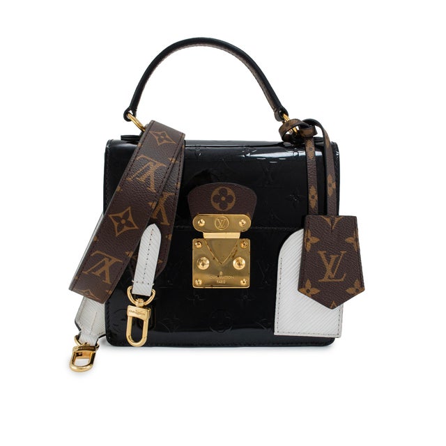 Animal Skin Louis Vuitton Black Monogram Vernis Epi Leather Spring Street Pm Handbag For Sale - Image 7 of 11
