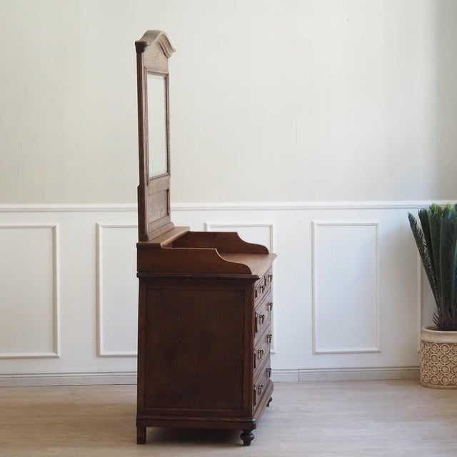 Antique Chest of Drawers with Mirror Top, 1890s For Sale - Image 17 of 18