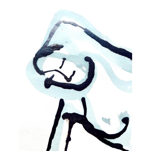 Ink drawing of a lovely model by American artist Martha Holden. Signed "Holden" lower right. She trained at Cranbrook...