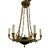 Vintage Empire Style Bronze 6-Light Hanging Chandelier For Sale