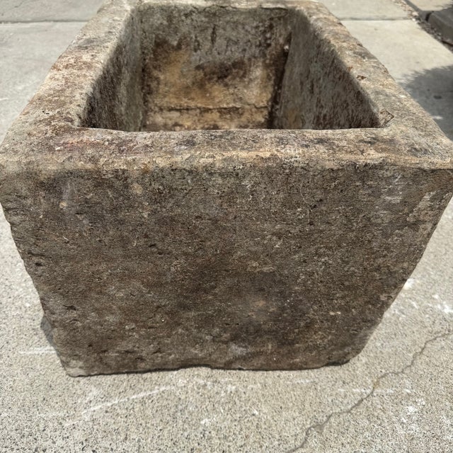 Early 20th Century Antique Limestone Trough 51626f 25.5"w For Sale - Image 5 of 8