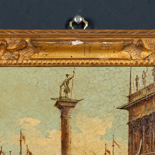 Aldo Grossi, Venetian Canal Scene, 1890s, Oil Paintings on Board, Framed, Set of 2 For Sale - Image 16 of 18