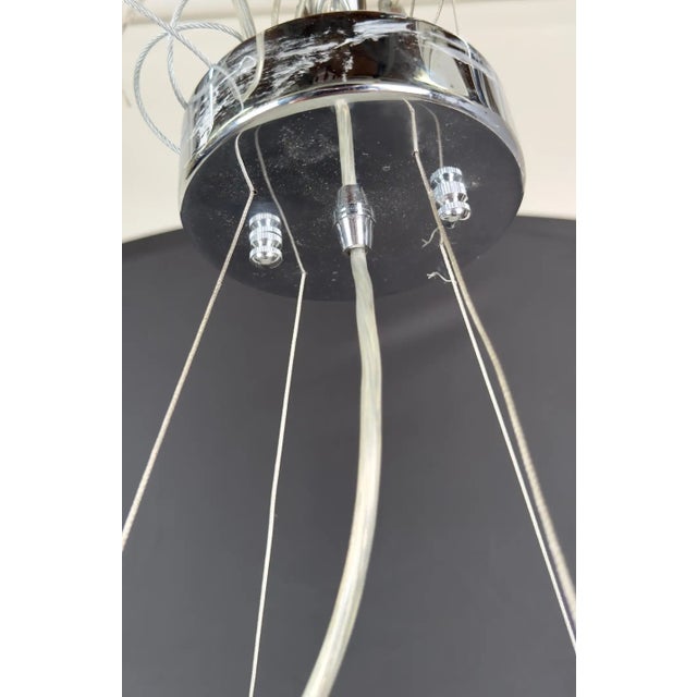Metal Modern Round Galaxy Chrome and Hanging Crystal Chandelier or Flush Mount Fixture For Sale - Image 7 of 12