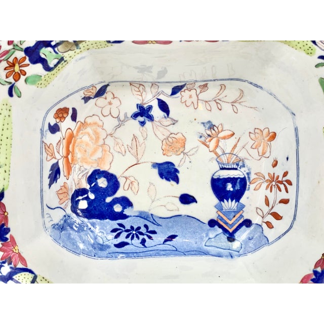 Fabulous antique Ironstone compote. Striking colorful design. Attributed to Mason’s. Unmarked. Believed to have been made...
