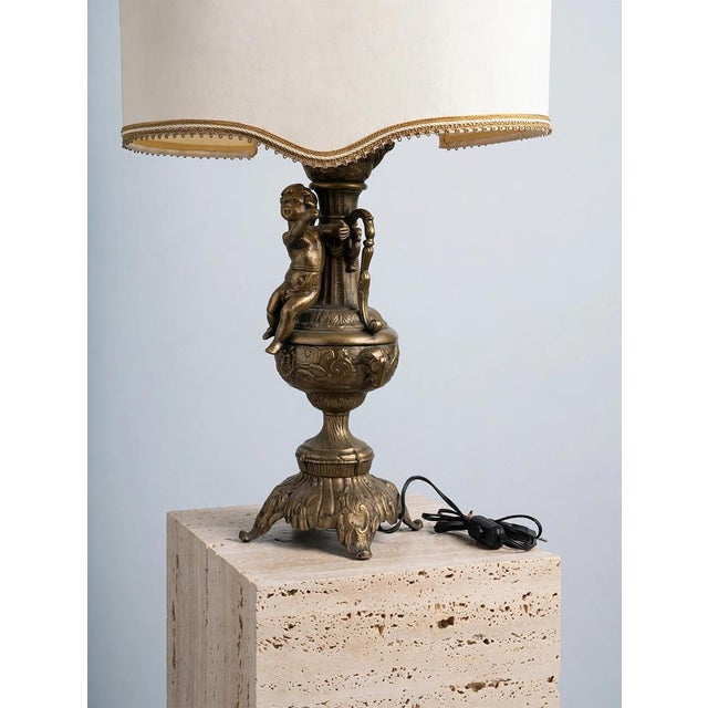 Liberty Brass Lamp with Putto, 1900s For Sale - Image 3 of 7