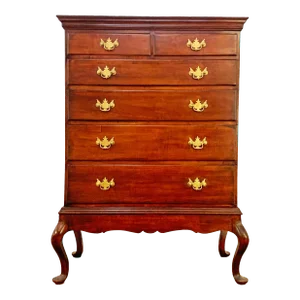 Circa 1780s Antique American Chippendale Chest on Frame