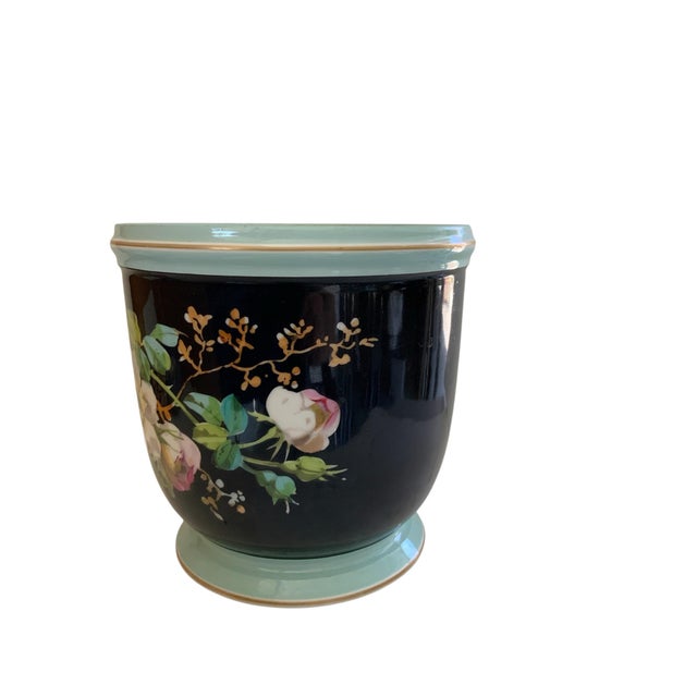 Antique Old Paris Porcelain Jardinière Cachepot France 19th Century For Sale - Image 4 of 6