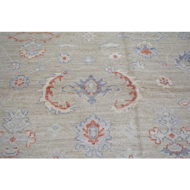 Turkish Oushak Hand Knotted Wool Rug, 8'10''x12'2'' For Sale - Image 4 of 5