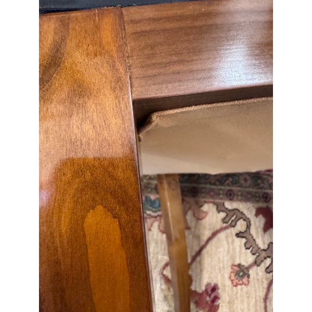 Wood Set of 10 Biedermeier-Style Colombian Dining Chairs in Mahogany & Black Leather For Sale - Image 7 of 10