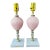 1940s Light Pink Glass Boudoir Lamps - A Pair For Sale