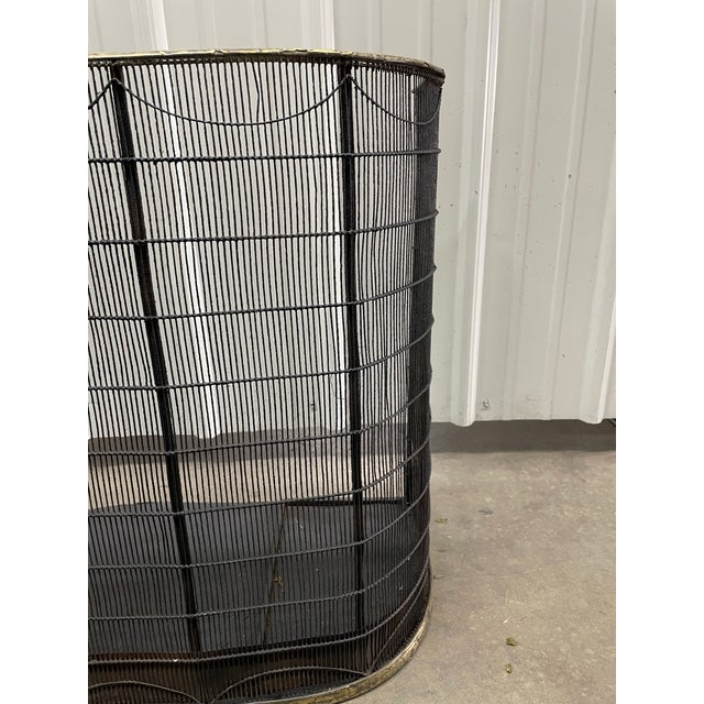 English Antique English Wirework Firescreen With Brass Trim For Sale - Image 3 of 6