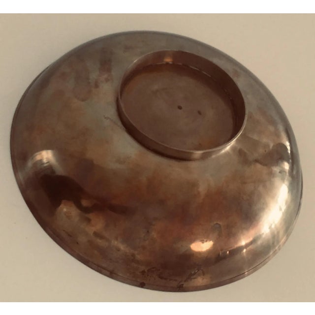 Vintage Medium Enameled Brass Finished Decorative Bowl For Sale - Image 4 of 6