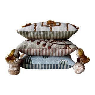 Sanderson, Schumacher, King Cotton Lavender-Filled Decorative Pillows - Collection of 3 For Sale