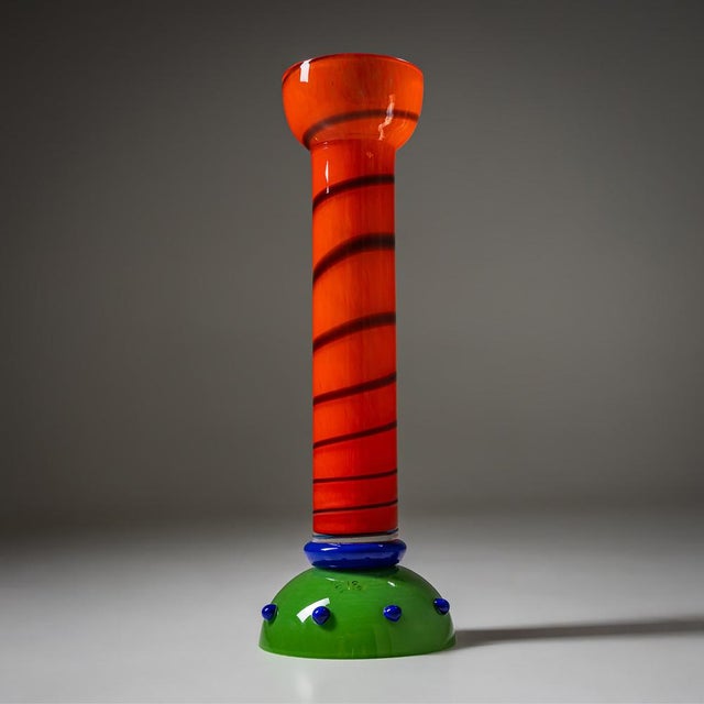 Expressive studio vase from the B.A.G. (Barovier Art Glass) series by Barovier & Toso, Murano, Italy, late 20th century....