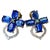 Bochic "Orient" Sapphire, Tanzanite & Emerald Earrings Set 18K Gold&Silver For Sale - Image 15 of 18