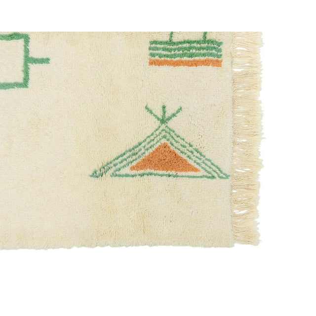 Berber Hand-Knotted Moroccan Wool Rug | 9'4" X 6'8" | One of a Kind For Sale - Image 11 of 13
