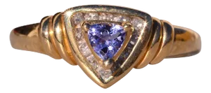 The Star: Modern Tanzanite and Natural Diamond Ring in Yellow Gold
