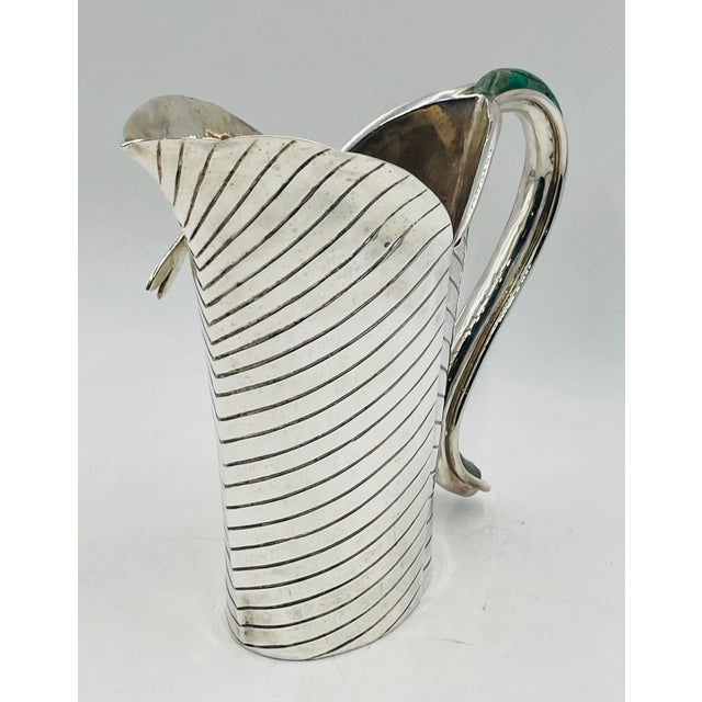 1980s Emilia Castillo Leaf-Form Silver Pitcher With Dragonfly Detail For Sale - Image 11 of 18