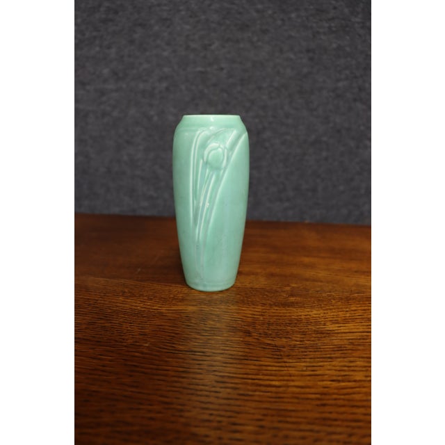Ceramic Rookwood Pottery 1937 Matte Green Vase, Form 4114 For Sale - Image 7 of 9