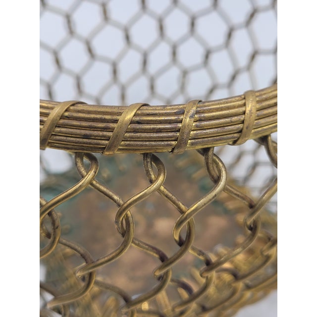 Mid 20th Century Indian Brass Wirework Swing-Handle Basket For Sale - Image 11 of 12
