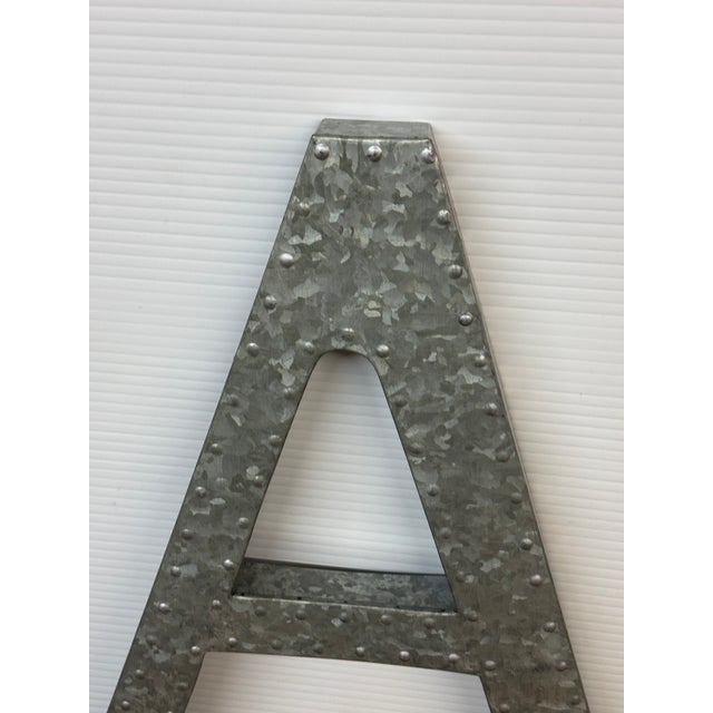 2010s Galvanized Steel Letter A For Sale - Image 5 of 12