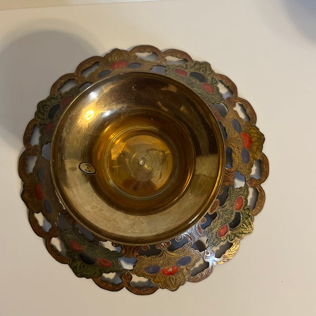 Mid 20th Century Reticulated Footed Bowl and Two Vases, Made in India- 3 Pieces For Sale - Image 4 of 12